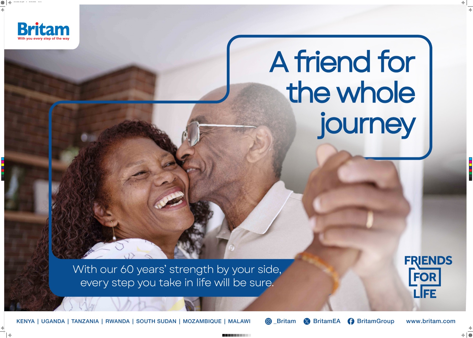 Britam print advertisement: A friend for the whole journey